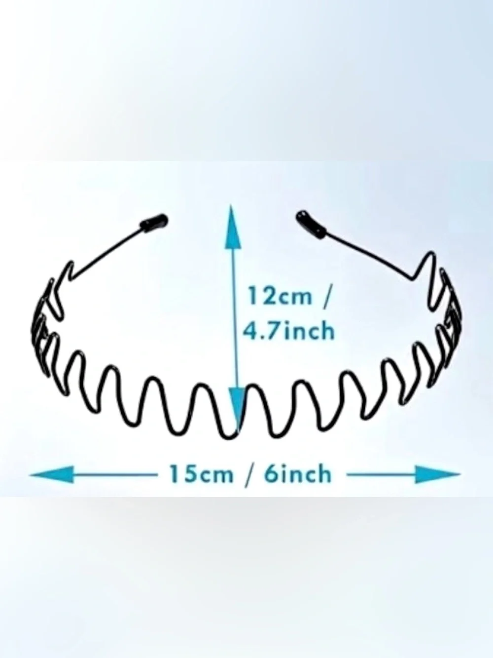 1- Unisex Zigzag Headband Black Metal